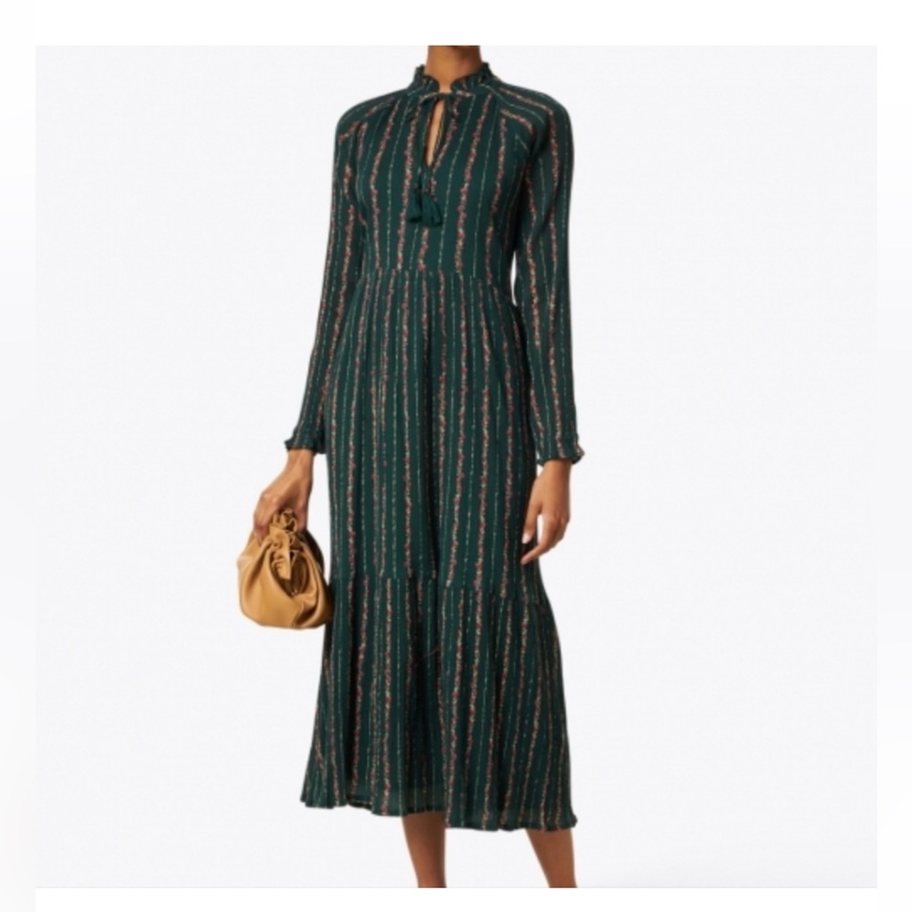 Roller Rabbit Garnet Mateaus Dark Green Stripe 100%
Cotton Dress